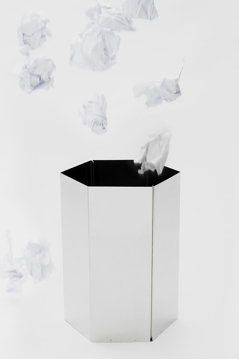 Sicilia is a cylinder with hexagonal base and function as a wastepaper basket. The structure is made of polished stainless steel.

Bruno Munari was one of the most important Italian architects, artists and designers of the 20th Century. Born in
