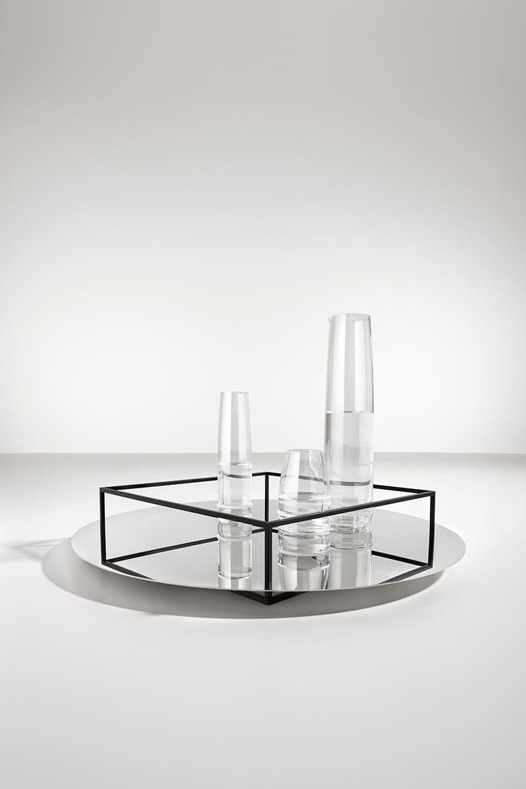Modern Danese Milano Surface+ Border No. 1Tray or Fruit Bowl in Black by Ron Gilad For Sale