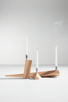 Porte-bougies Danese Milano Venezia Legno en bois de Ron Gilad