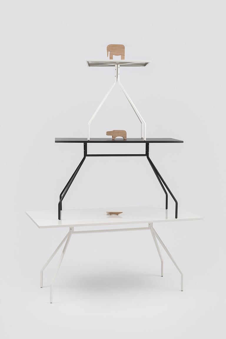 Modern Danese Milano X&Y Large Desk in White Metal by Paolo Rizzatto For Sale