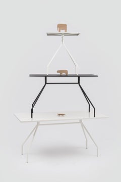 Danese Milano X&Y Small Desk in White Metal by Paolo Rizzatto
