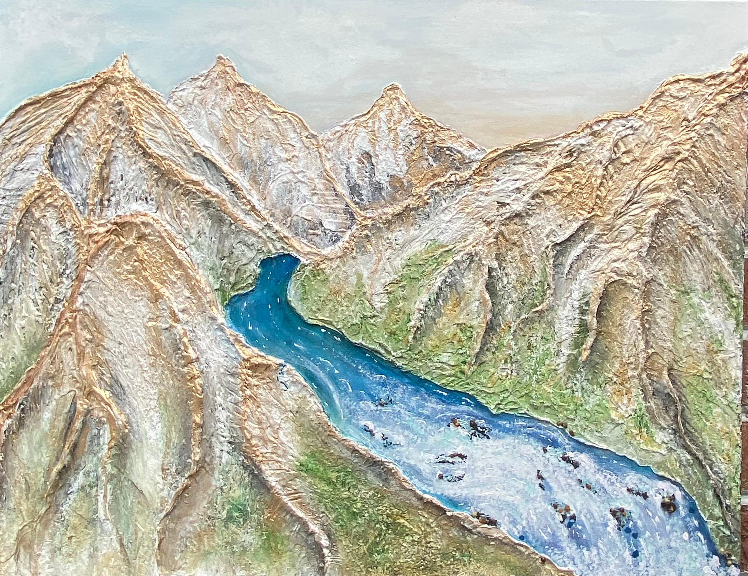 Danette Moran Landscape Painting - Mountain Stream - Colorado Landscape Acrylic Painting
