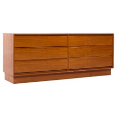 Danflex Dänische niedrige Kommode aus Teakholz mit 6 Schubladen, Mid-Century