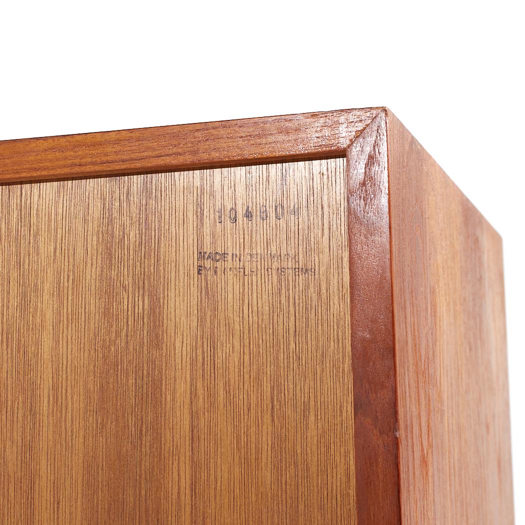 Danflex Mid Century Teak Tambour Armoire Gentlemans Chest Dresser For Sale 5