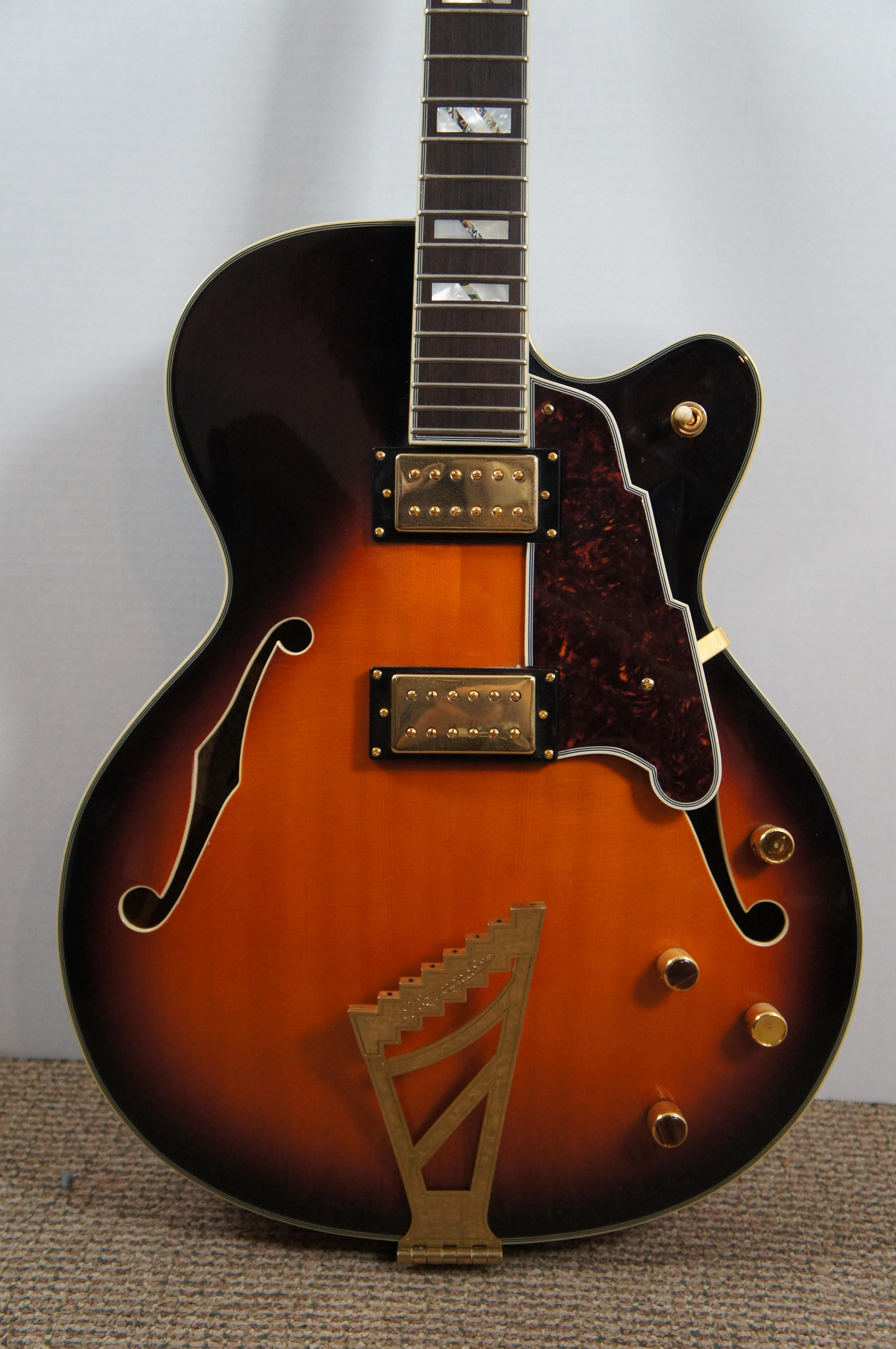 D'Angelico New York Excel EXS-1DH Electric Mother of Pearl Sunburst Guitar In Good Condition For Sale In Dayton, OH