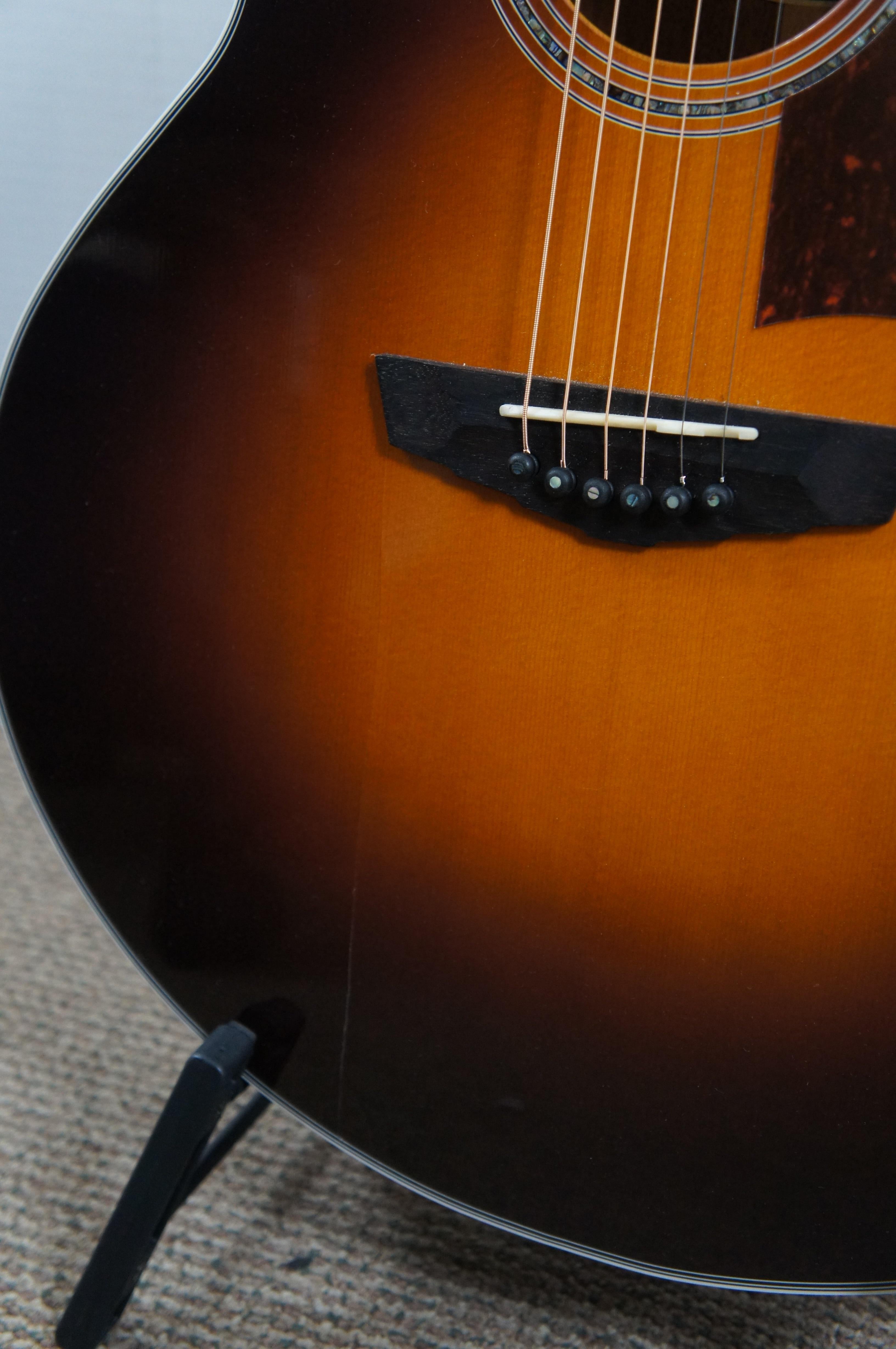 20th Century D'Angelico New York Premier Madison Jumbo Acoustic Electric Sunburst MOP Guitar 