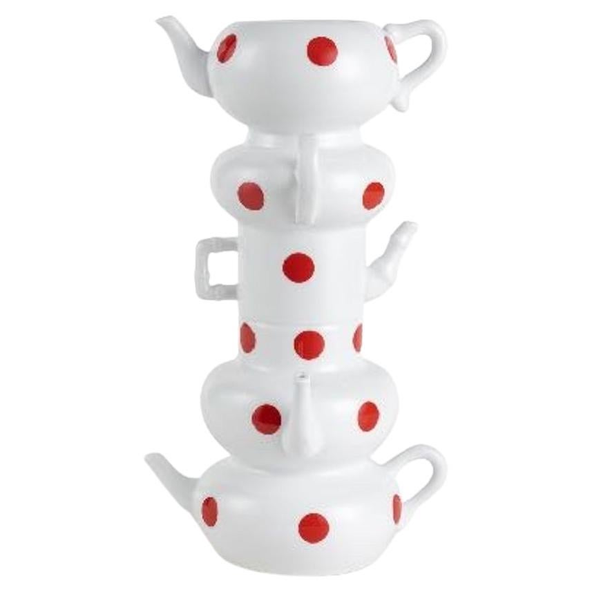 Dangerous Liaisons 'Him' Red Dots Ceramic Vase by Hua Wang For Sale