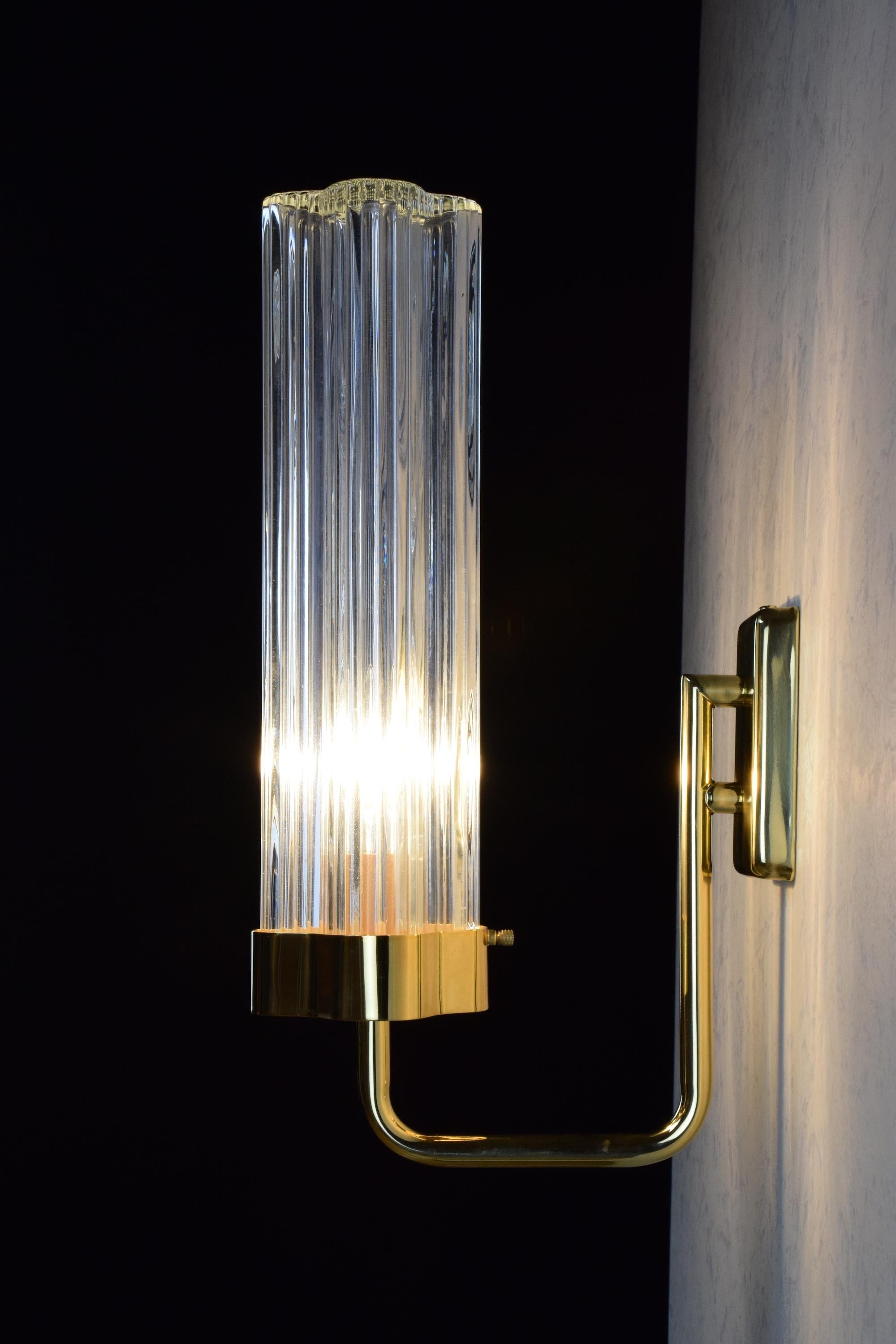 Modern Danghi-W1 Brass and Glass Wall Light, Flow 2 Collection For Sale