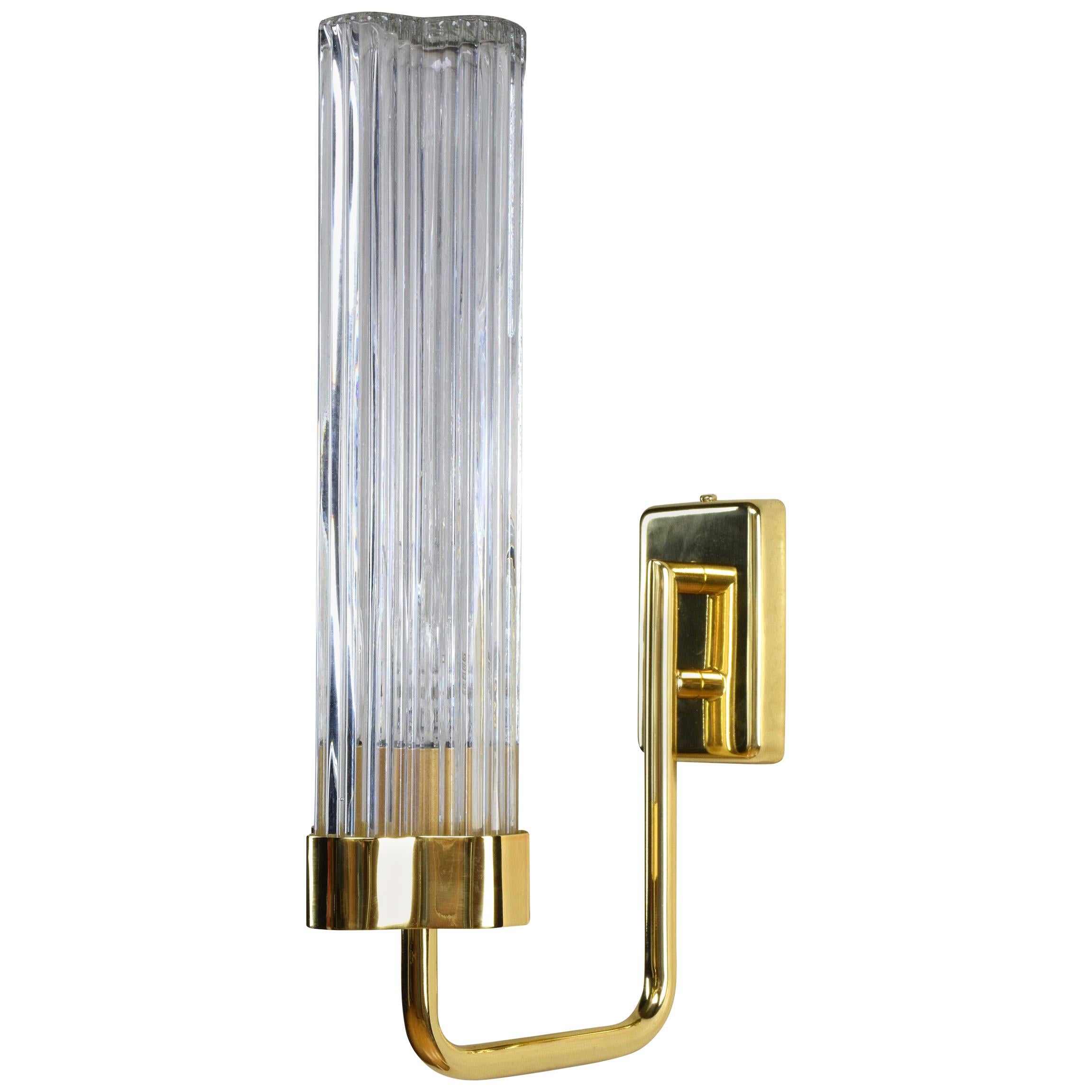 Danghi-W1 Brass and Glass Wall Light, Flow 2 Collection For Sale