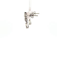 Dangle Diamond Earings 18K White Gold for Her