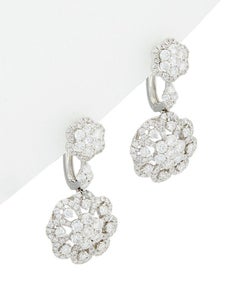 Dangle Diamond Earrings in White Gold