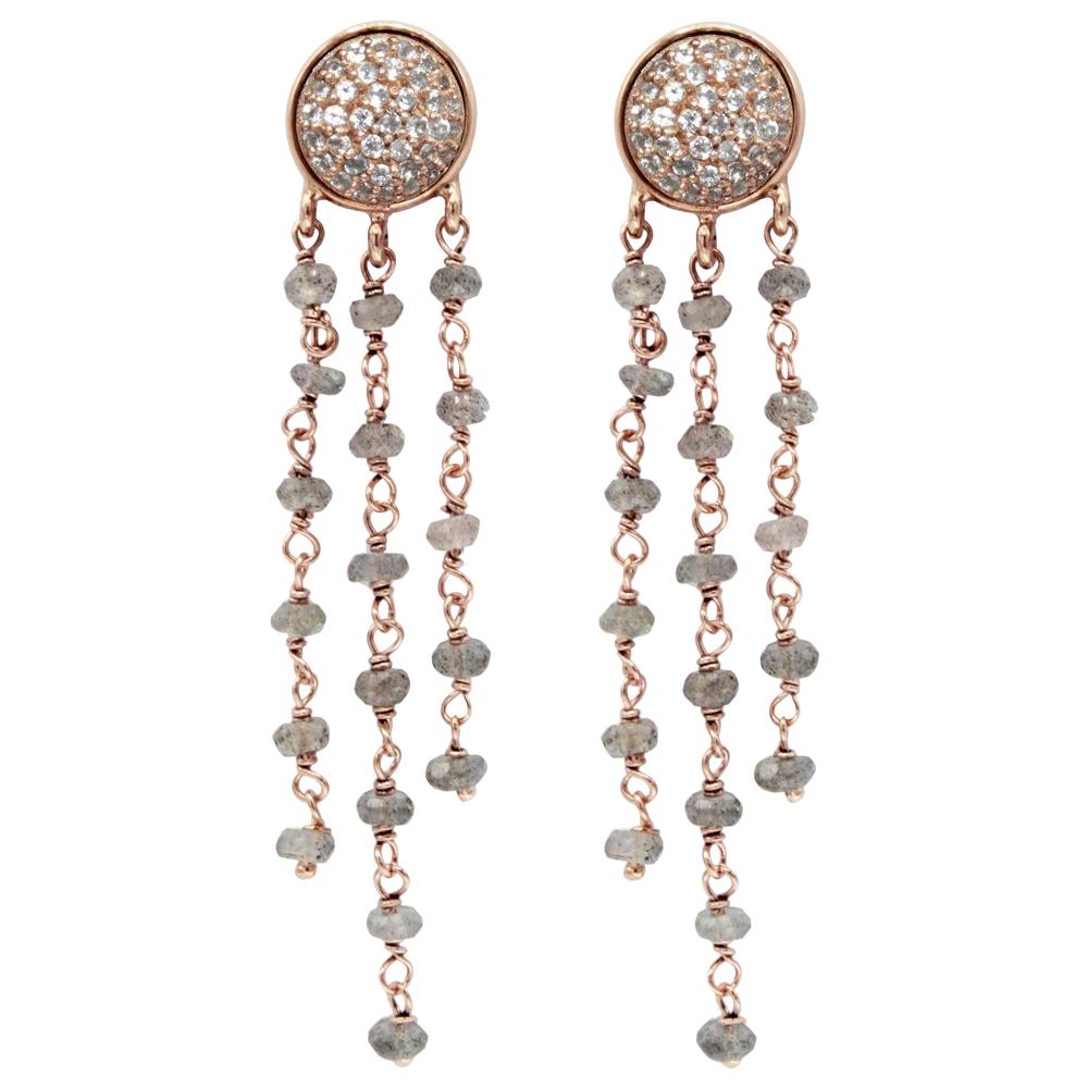 Vintage Silver Tone Ribbed Dome Dangle Earrings For Sale at 1stDibs