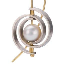 Orecchini pendenti in argento sterling, filo per orecchie da 14 carati, perle Akoya e diamanti