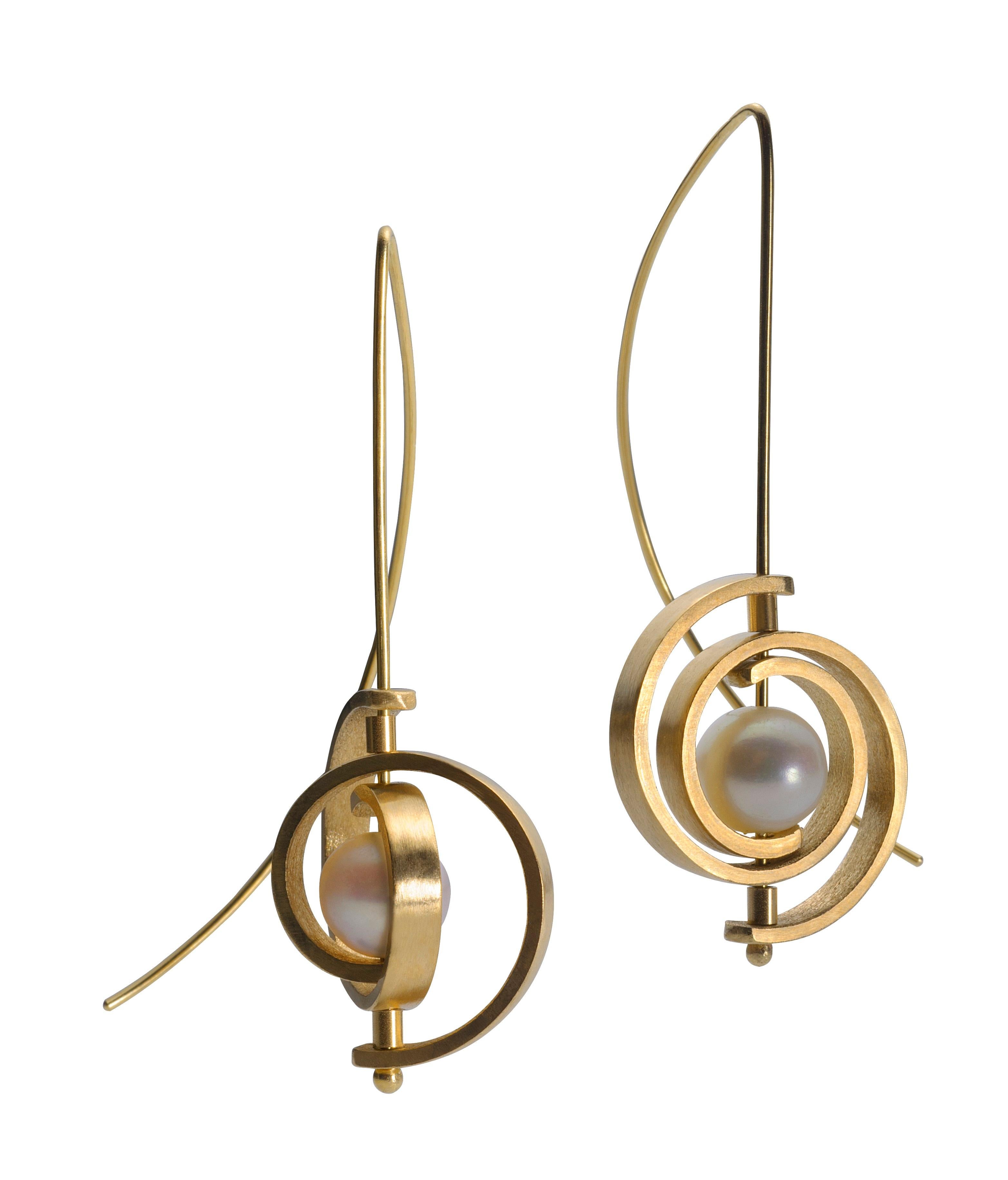 Dangle Earrings with Baroque Tahitian Pearl Earrings in Sterling Silver For Sale 3