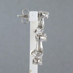 Dangle earrings with brilliant cut diamonds up to 1.00ct 18k gold 6.3 grams