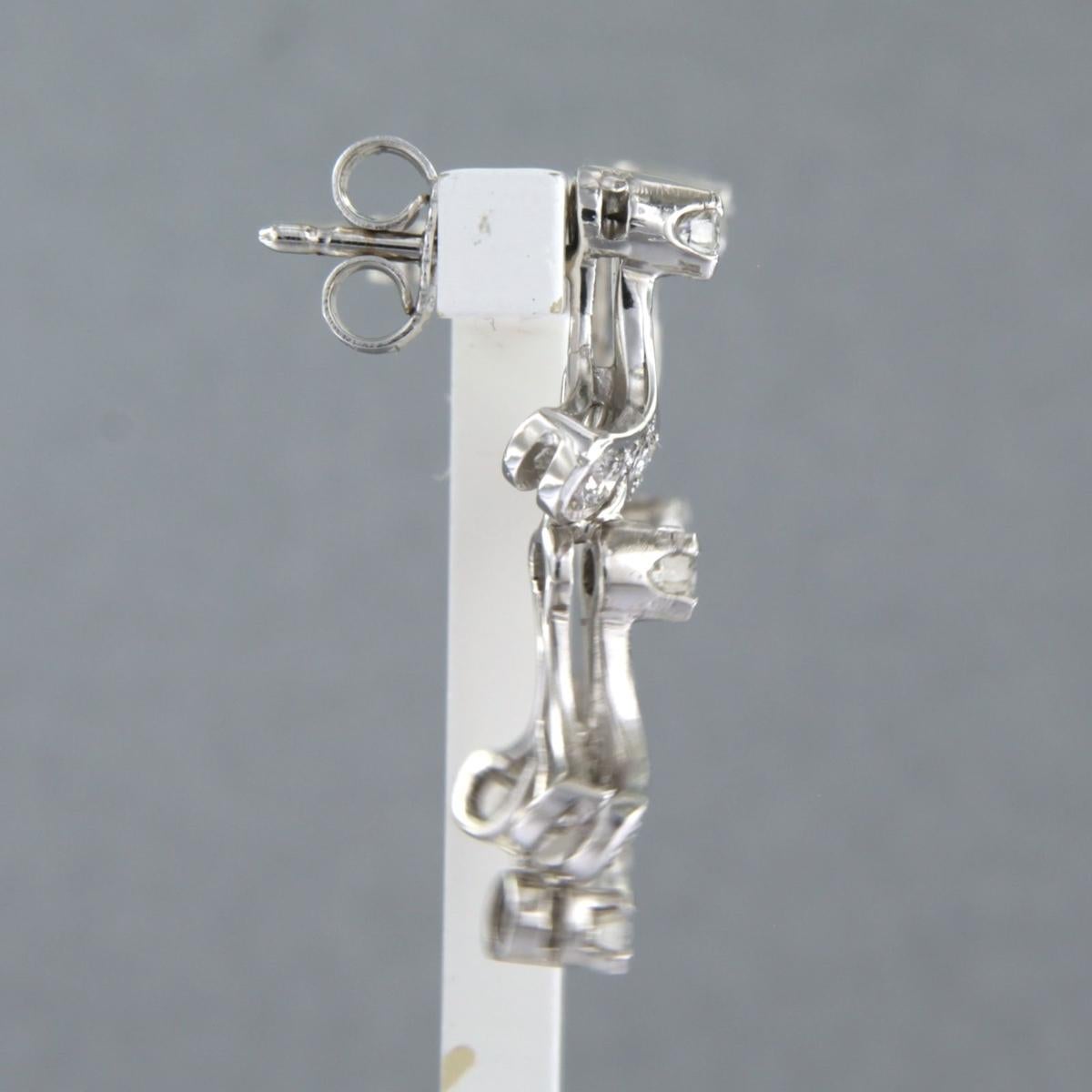 Dangle Earrings with brilliant cut diamonds up to 1.00ct 6.3 grams 18k gold Pour femmes en vente