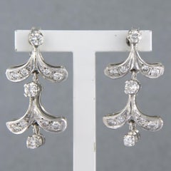 Dangle Earrings with brilliant cut diamonds up to 1.00ct 6.3 grams 18k gold