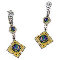 Dangle Earrings with Mohave-Azurite Gemstones, Dimitrios Exclusive S108-1