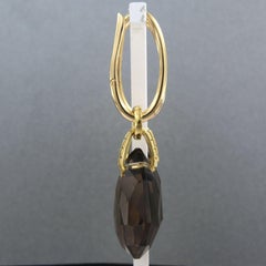 Dangle earrings with smoky topaz 18k gold 22.7 grams