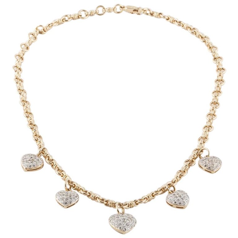 Diya Pave Charm Necklace Gold