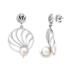 Dangle Pearl Diamond White Gold Exclusive Earrings for Her