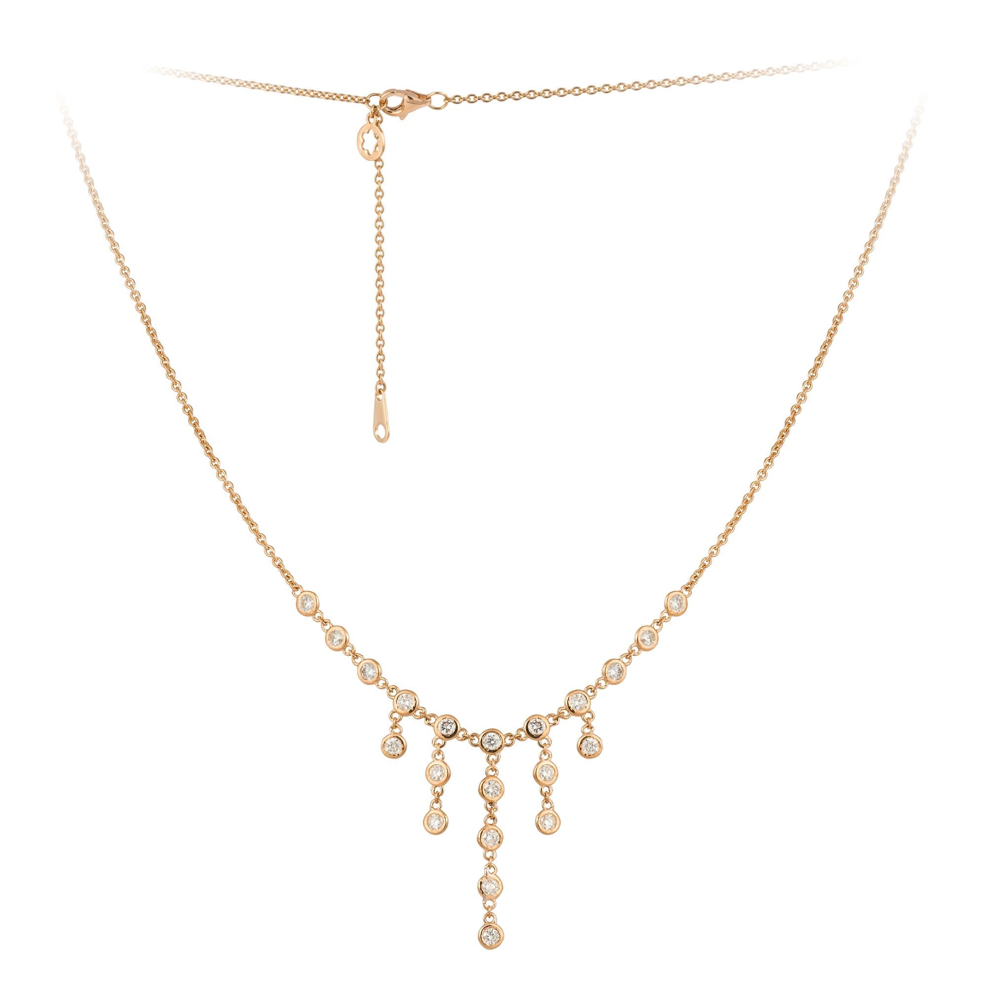 COLLANA Oro rosa 18 carati Diamante 1,08 carati/21 pezzi
