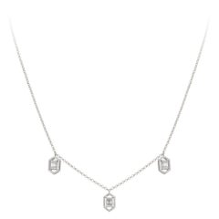 Dangle White Yellow Gold 18K Necklace Diamond for Her