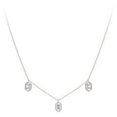 Dangle White Yellow Gold 18K Necklace Diamond for Her