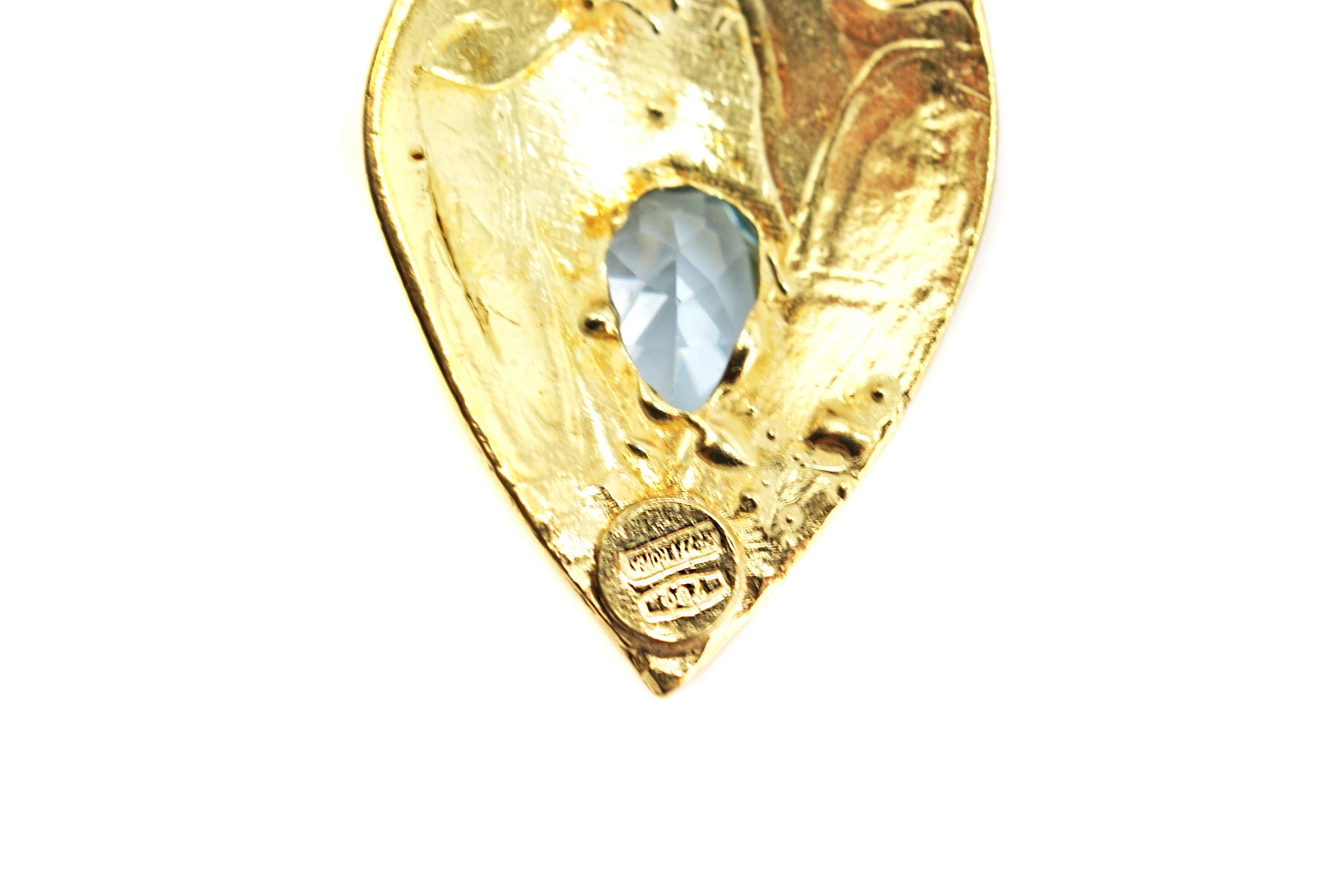 Contemporary Dangling 18 Karat Gold Aquamarine Peridot Citrine Earrings