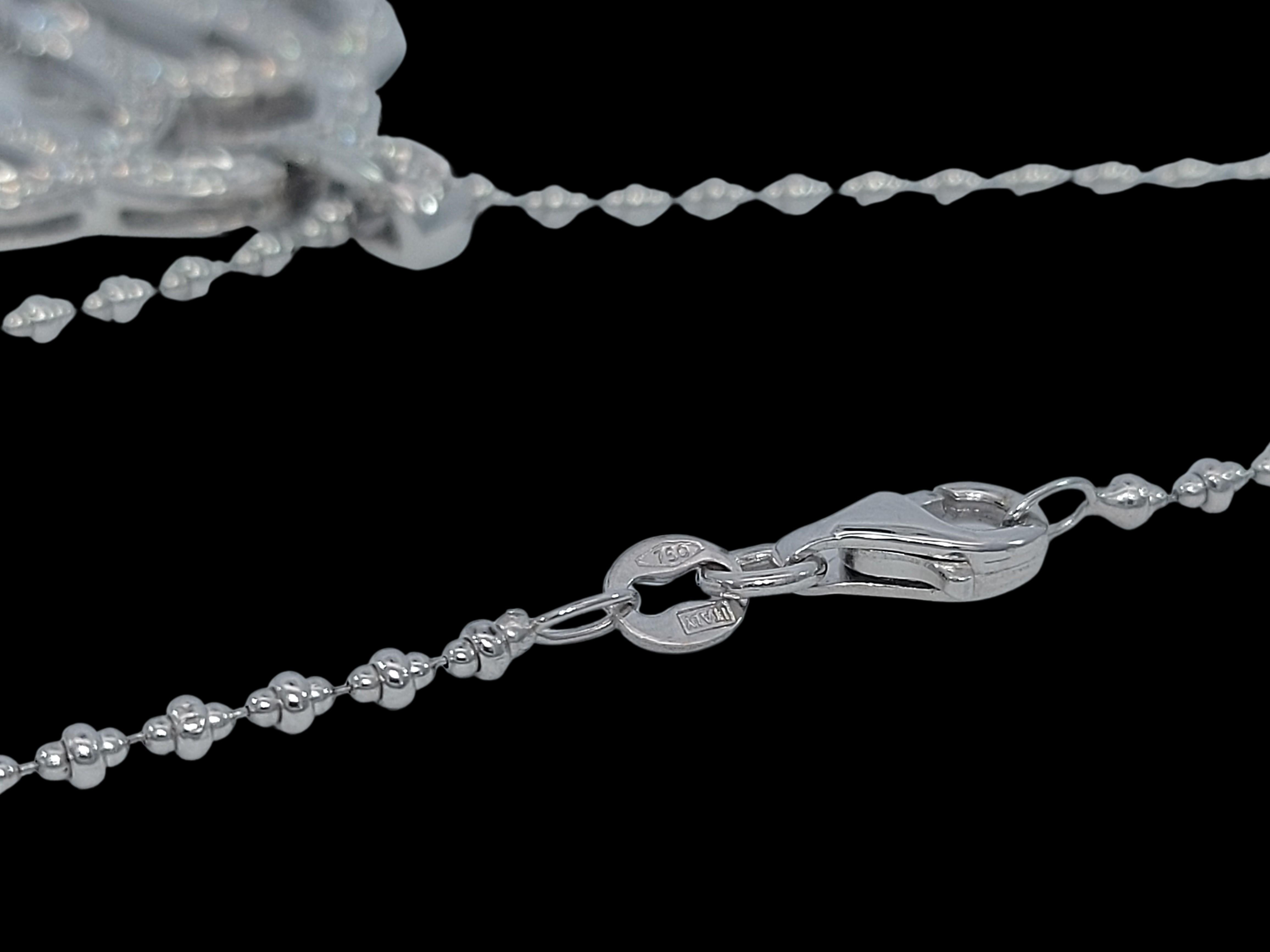 Dangling Chandelier 18kt White Gold Necklace with 5.4ct Diamonds For Sale 4