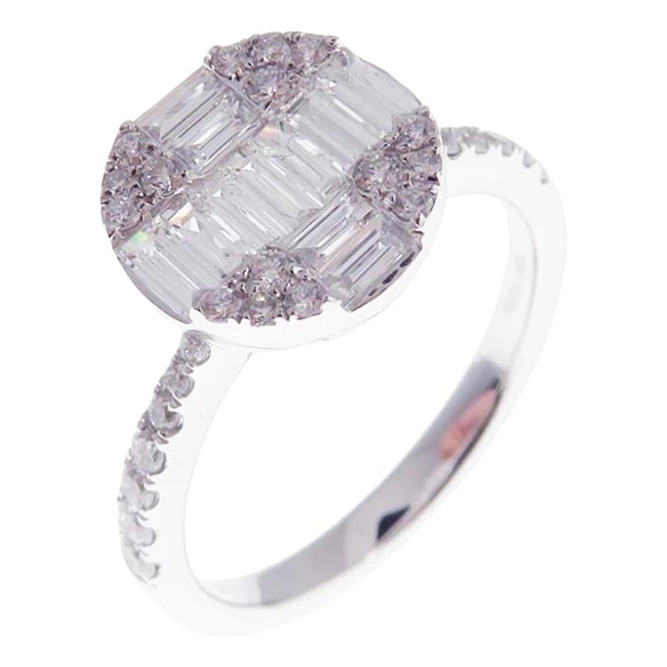 Dangling Delicate Diamond Baguette Earring Ring Set For Sale 1