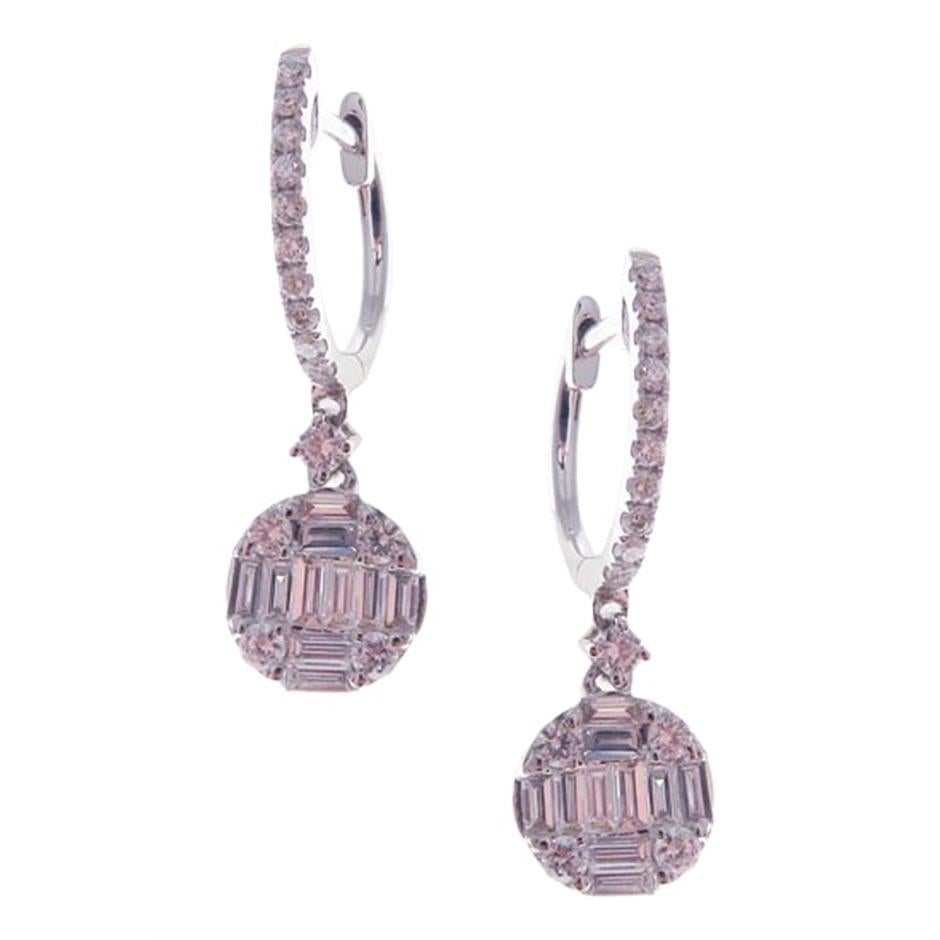 Dangling Delicate Diamond Baguette Earring Ring Set For Sale 2