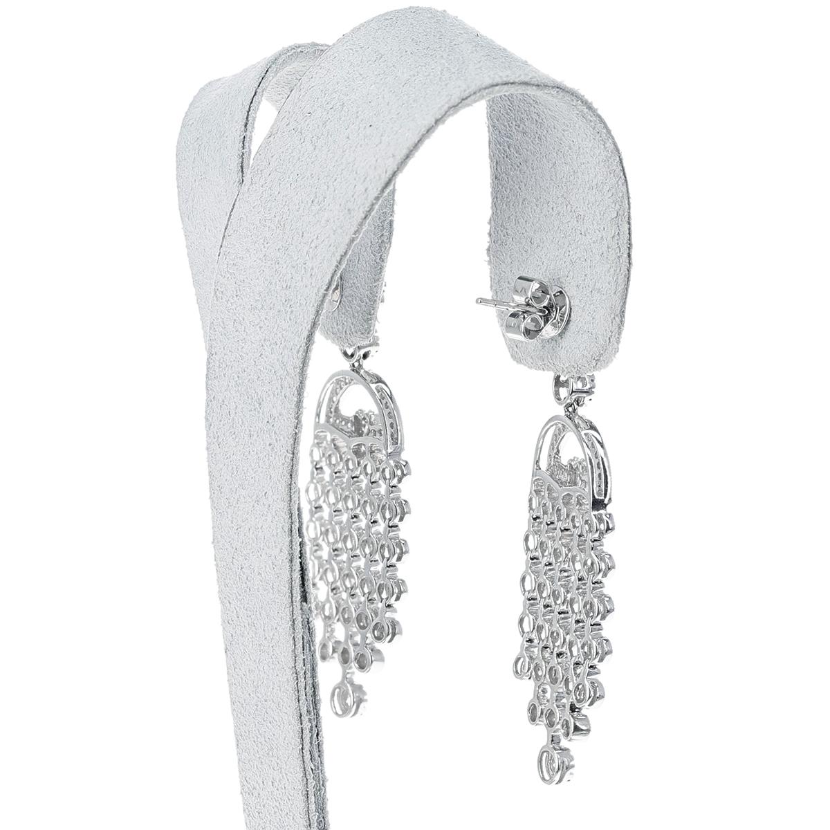Women's or Men's Dangling Diamond Cocktail Earrings, 14k For Sale