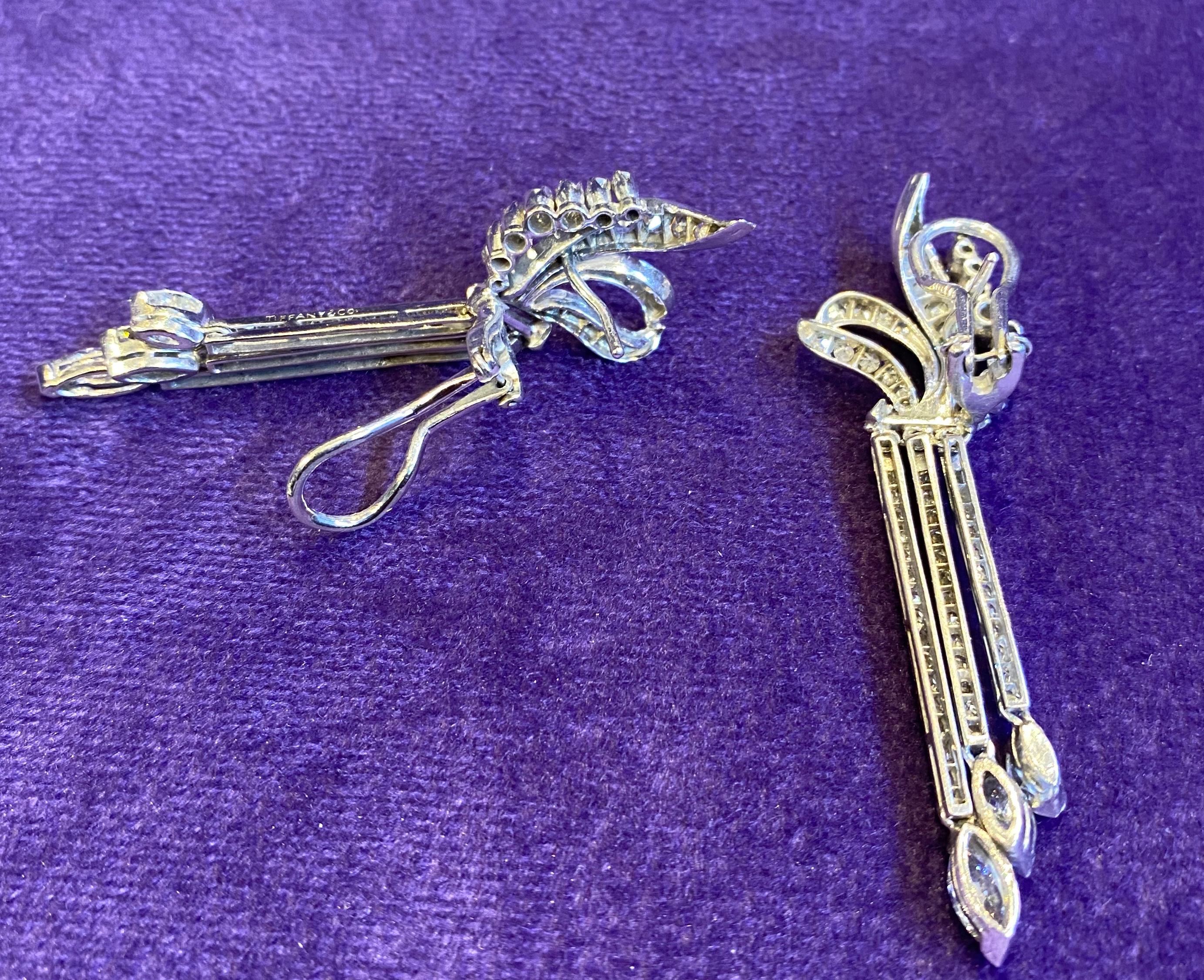 Dangling Diamond Earrings For Sale 1