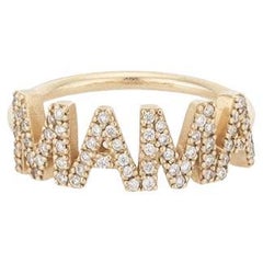 Dangling Diamond Letter "MAMA" Ring