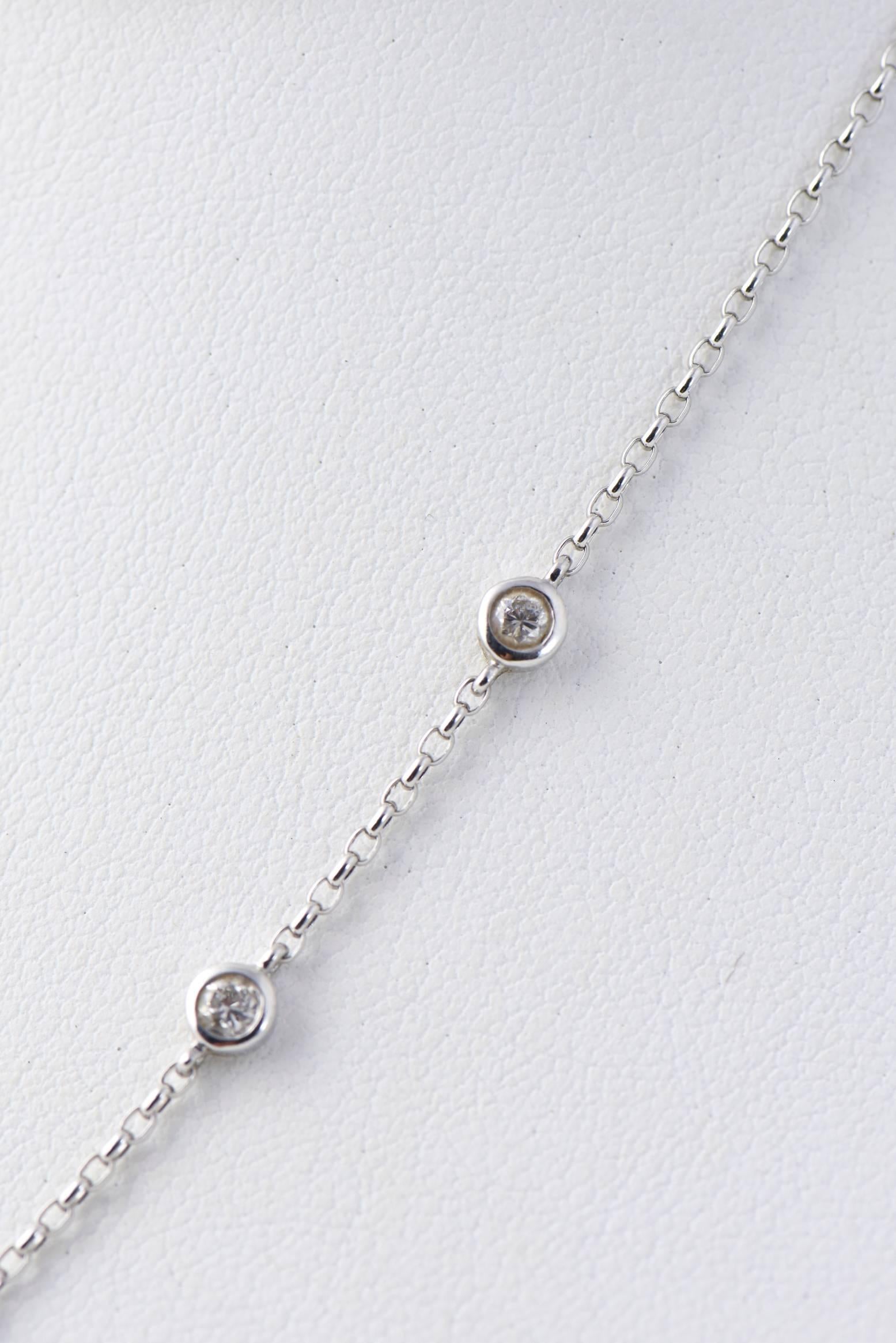 Dangling Diamond White Gold Necklace 6