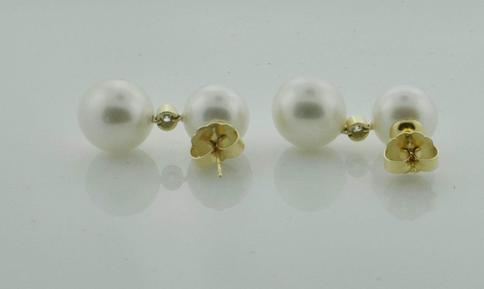 south sea pearl dangling earrings