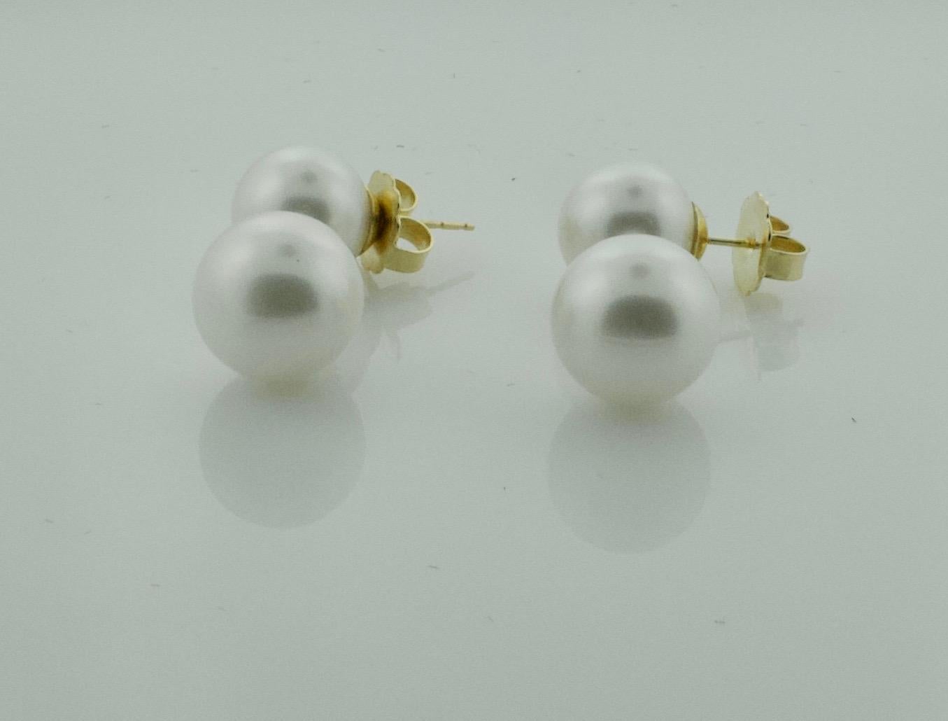 pearl double drop earrings