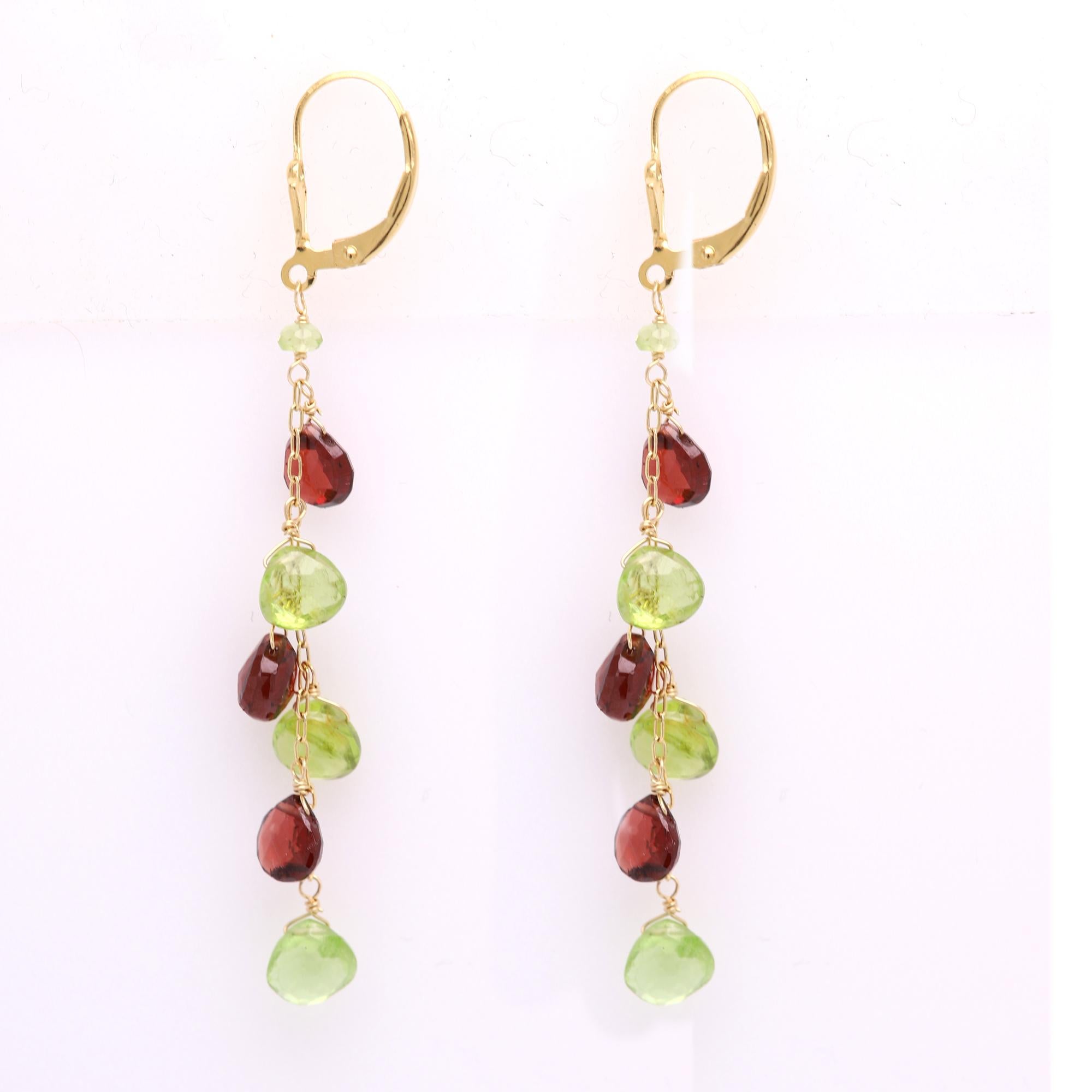 14k gold multi-color smi-precious stone earring manufacturer