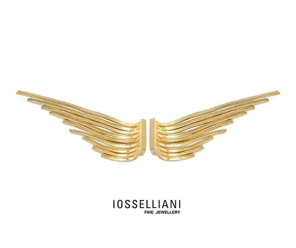 Women's Dangling Fringed Earring Pair in 18 Carat Gold from Iosselliani For Sale