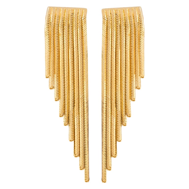 Dangling Fringed Earring Pair in 18 Carat Gold from Iosselliani For