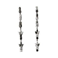 Dangling Optical Earrings with Black and White Zircons from Iosselliani