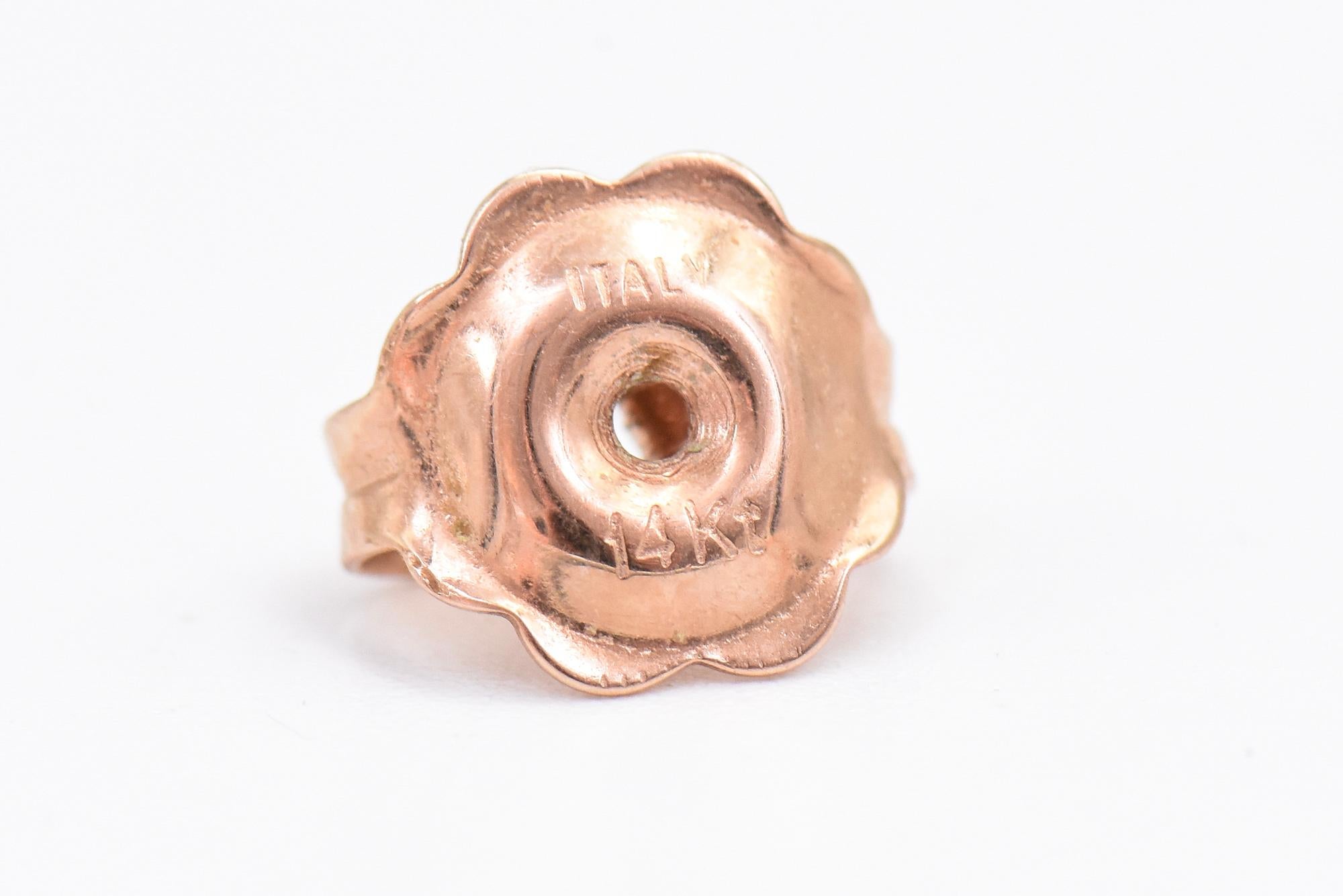 Dangling Rose Gold Circle Earrings For Sale 3