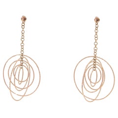 Dangling Rose Gold Circle Earrings