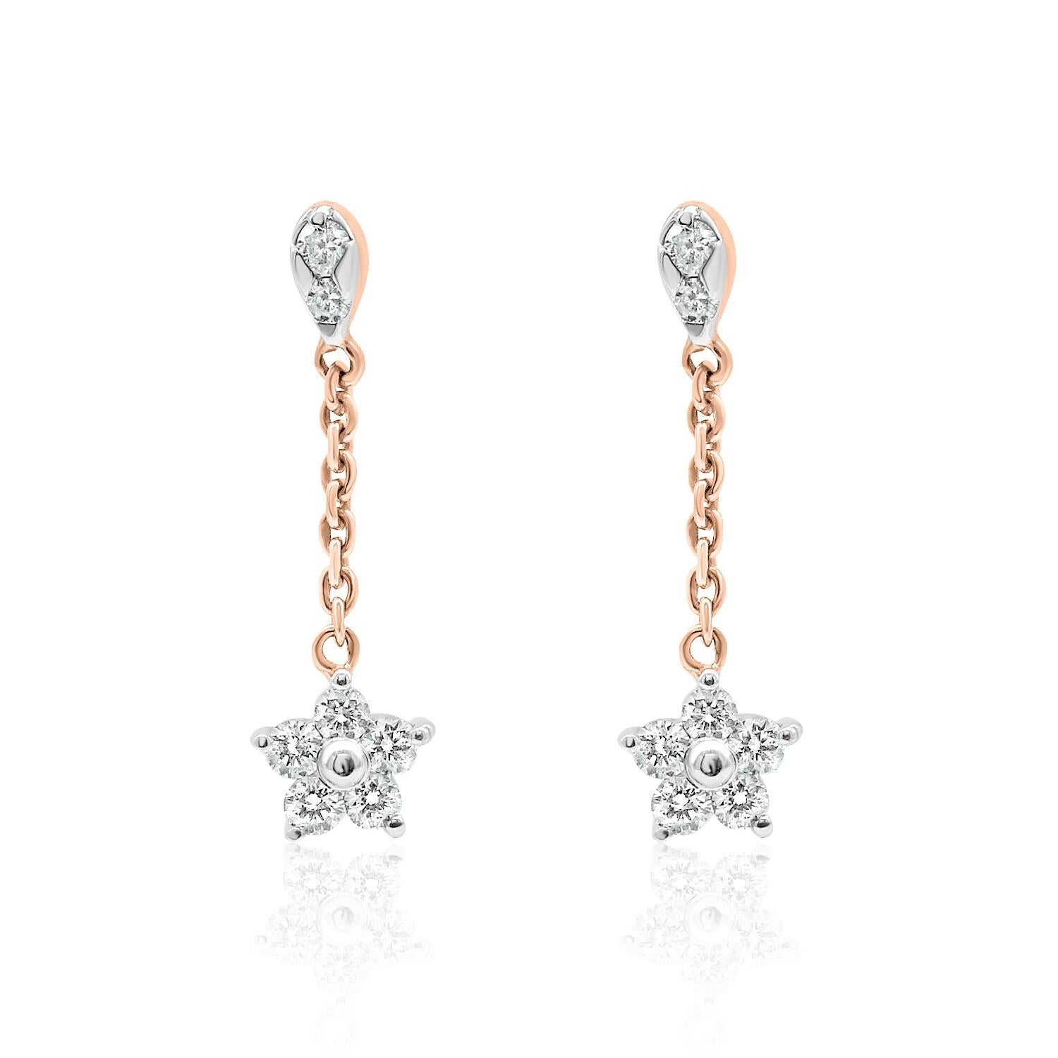 dangling rose earrings