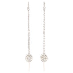 Dangling Thread Diamond Earrings in 14K Solid Gold (Certified)