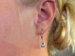 Diamant-Tropfen-Ohrringe mit Hebelrücken 14K Weißgold massiv
