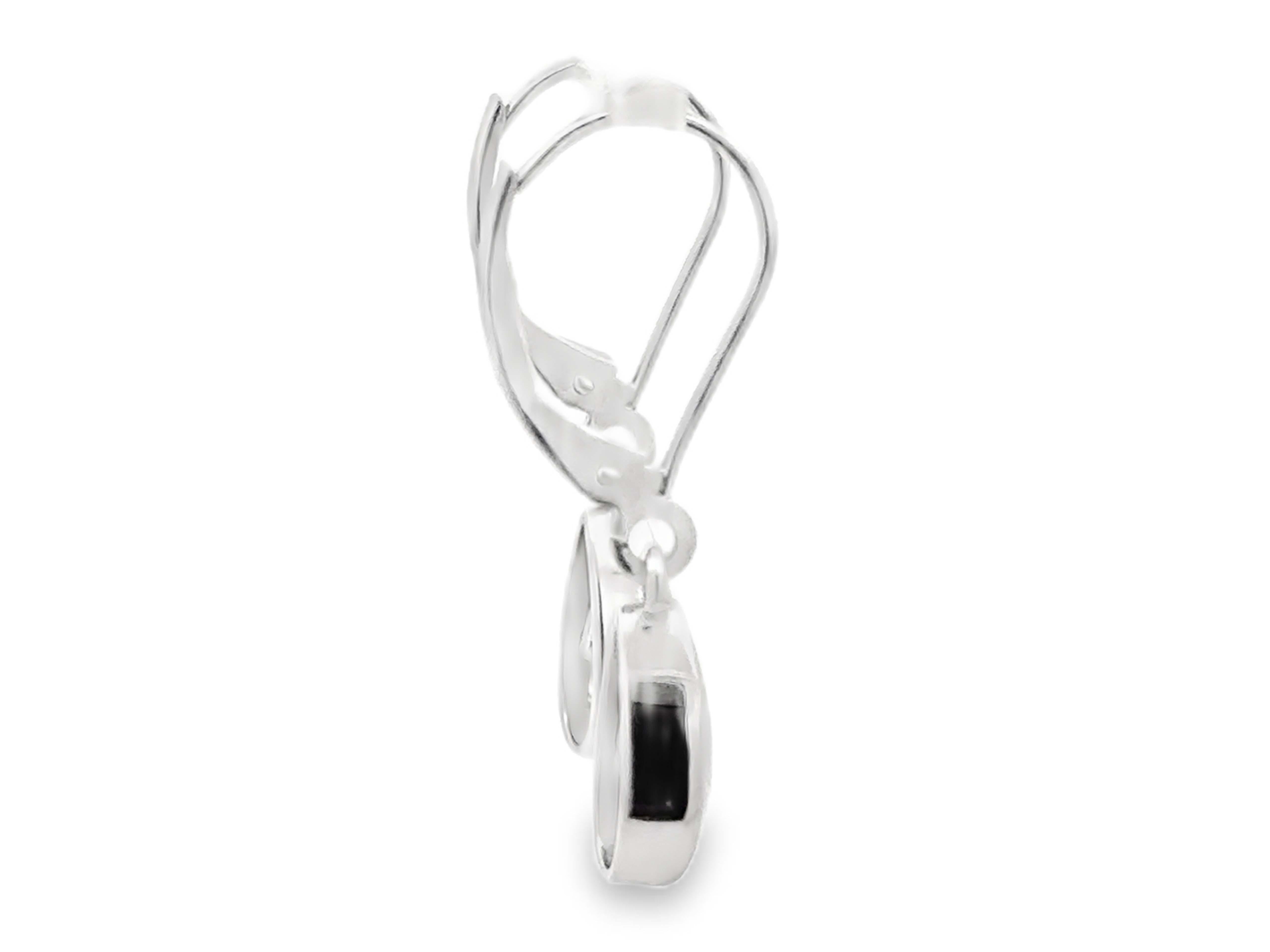 Women's Dangly Diamond Drop LeverBack Earrings 14K Solid White Gold For Sale