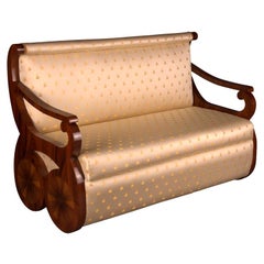 Danhauser Sofa in Viennese Biedermeier Style, Mahogany Veneer on Beechwood