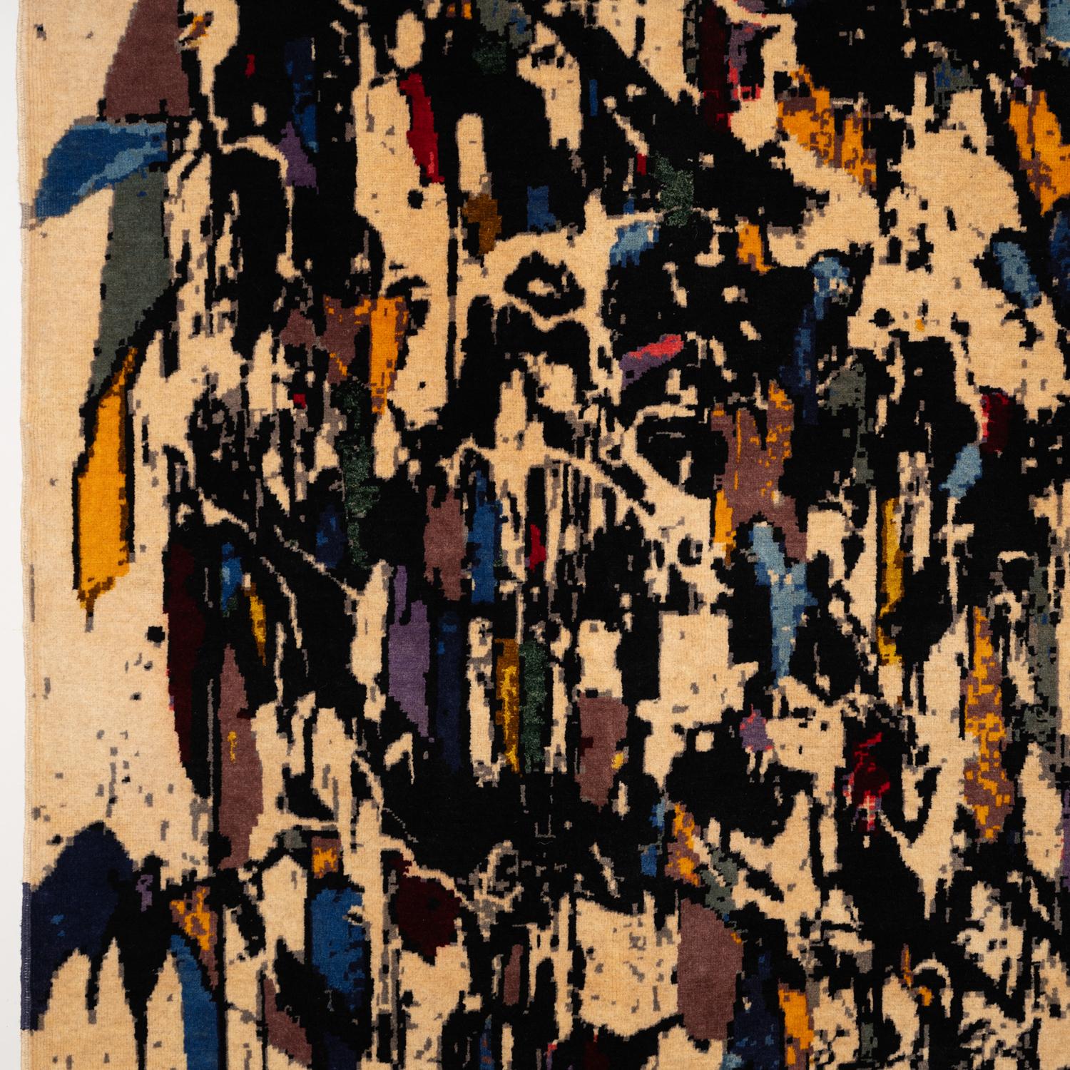 Danhôo. Teppich oder Wandteppich, Les vitraux du bonheur aus Wolle. Zeitgenössische Arbeit im Zustand „Gut“ im Angebot in Saint-Ouen, FR